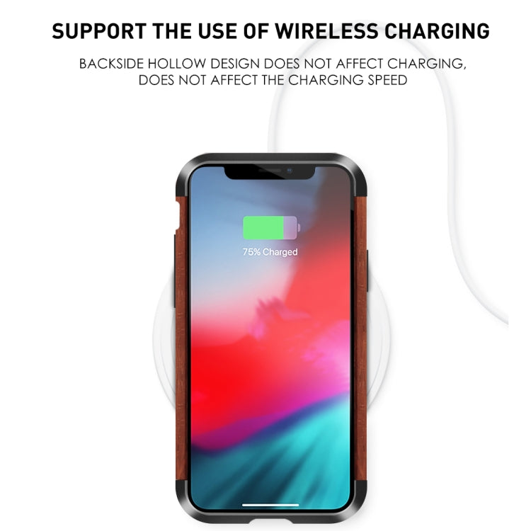 For iPhone 11 Pro Max R-JUST Metal + Wood Frame Protective Case - free shipping - PMC TechLife - Order now!