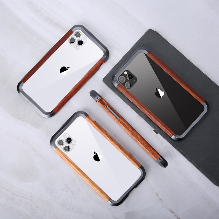 For iPhone 11 Pro Max R-JUST Metal + Wood Frame Protective Case - free shipping - PMC TechLife - Order now!