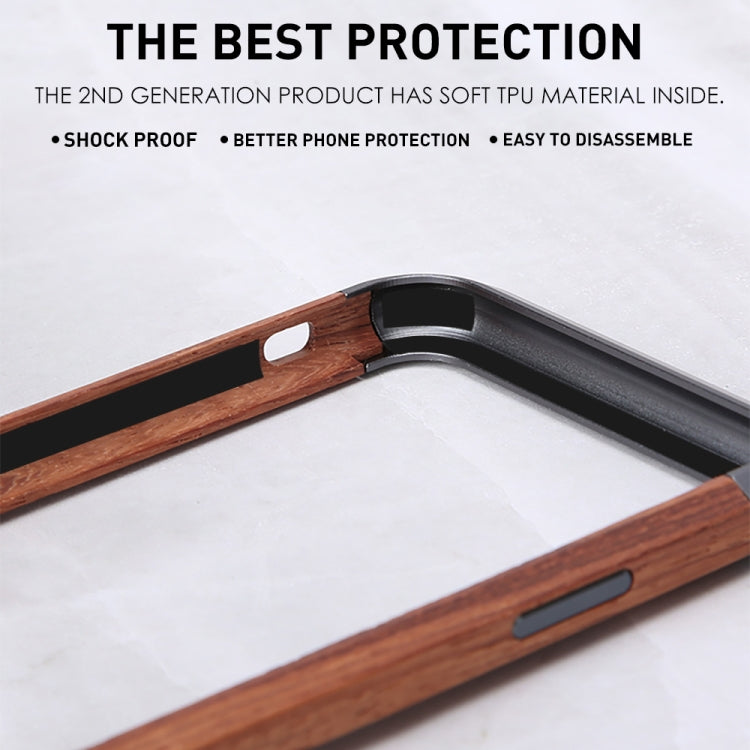 For iPhone X / XS R-JUST Metal + Wood Frame Protective Case - free shipping - PMC TechLife - Order now!