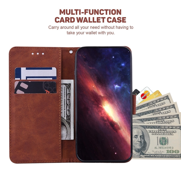 For iPhone 16 Pro Max Geometric Embossed Leather Phone Case(Brown) - iPhone 16 Pro Max Cases by PMC TechLife | Online Shopping South Africa | PMC TechLife | Buy Now Pay Later Mobicred