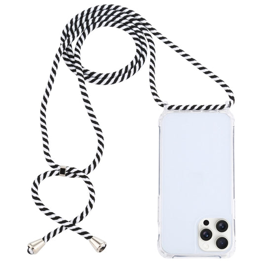 For iPhone 16 Pro Max Transparent Acrylic Airbag Shockproof Phone Protective Case with Lanyard(Zebra) - iPhone 16 Pro Max Cases by PMC Jewellery | Online Shopping South Africa | PMC Jewellery | Buy Now Pay Later Mobicred