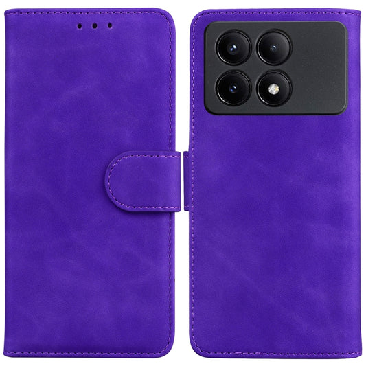 For Xiaomi Redmi K70E / Poco X6 Pro Skin Feel Pure Color Flip Leather Phone Case(Purple) - K70E Cases by PMC Jewellery | Online Shopping South Africa | PMC Jewellery | Buy Now Pay Later Mobicred