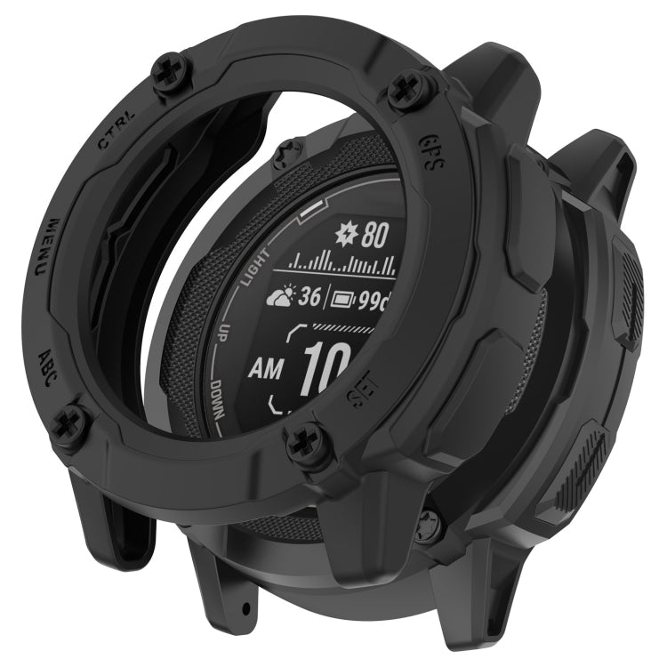 For Garmin Instinct 2X Armor Hollow Watch Protective Case(Black) - Watch Cases by PMC TechLife | Online Shopping South Africa | PMC TechLife | Buy Now Pay Later Mobicred