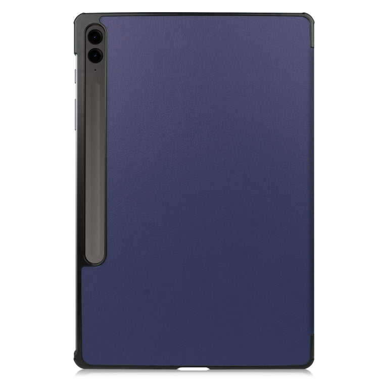 For Samsung Galaxy Tab S9 FE+ / S10+ Custer Pure Color 3-Fold Holder Smart Leather Tablet Case(Dark Blue) - Galaxy Tab S9 FE+ by PMC Jewellery | Online Shopping South Africa | PMC Jewellery | Buy Now Pay Later Mobicred