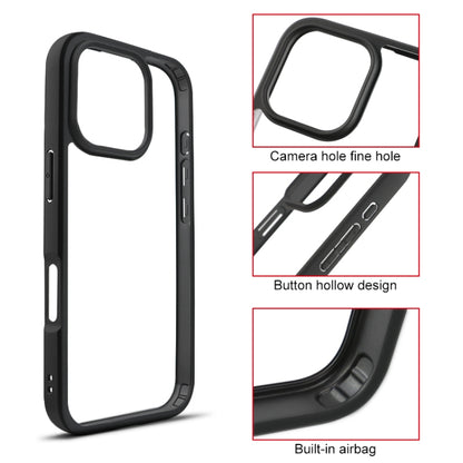 For iPhone 16 Pro Max Frosted TPU + Transparent PC Phone Case(Black) - iPhone 16 Pro Max Cases by PMC Jewellery | Online Shopping South Africa | PMC Jewellery | Buy Now Pay Later Mobicred