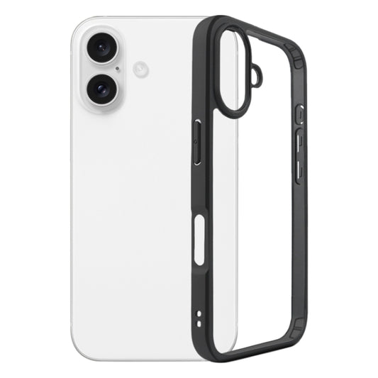 For iPhone 16 Frosted TPU + Transparent PC Phone Case(Black) - iPhone 16 Cases by PMC Jewellery | Online Shopping South Africa | PMC Jewellery | Buy Now Pay Later Mobicred