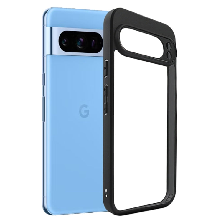 For Google Pixel 9 Frosted TPU + Transparent PC Phone Case(Black) - Google Cases by PMC Jewellery | Online Shopping South Africa | PMC Jewellery | Buy Now Pay Later Mobicred