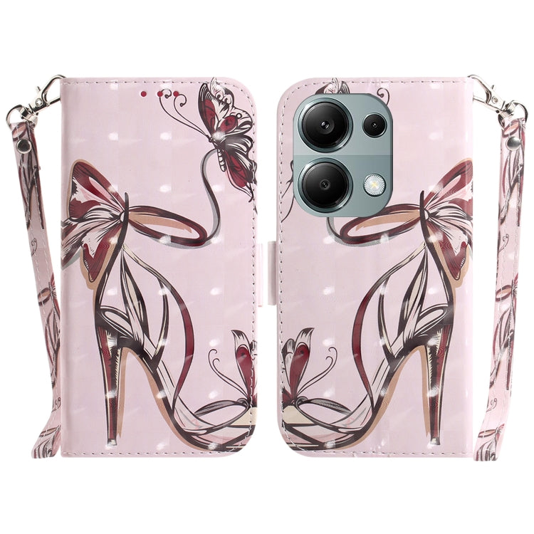 For Xiaomi Poco M6 Pro 4G 3D Colored Horizontal Flip Leather Phone Case(Butterfly High-heeled) - Xiaomi Cases by PMC Jewellery | Online Shopping South Africa | PMC Jewellery | Buy Now Pay Later Mobicred