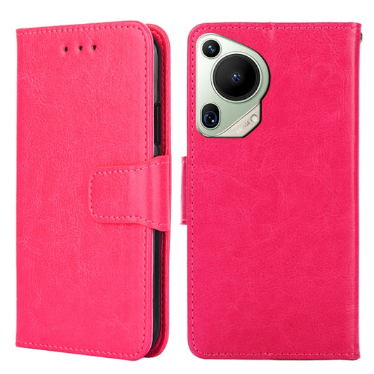 For Huawei Pura 70 Ultra 5G Crystal Texture Leather Phone Case(Rose Red) - Huawei Cases by PMC Jewellery | Online Shopping South Africa | PMC Jewellery | Buy Now Pay Later Mobicred