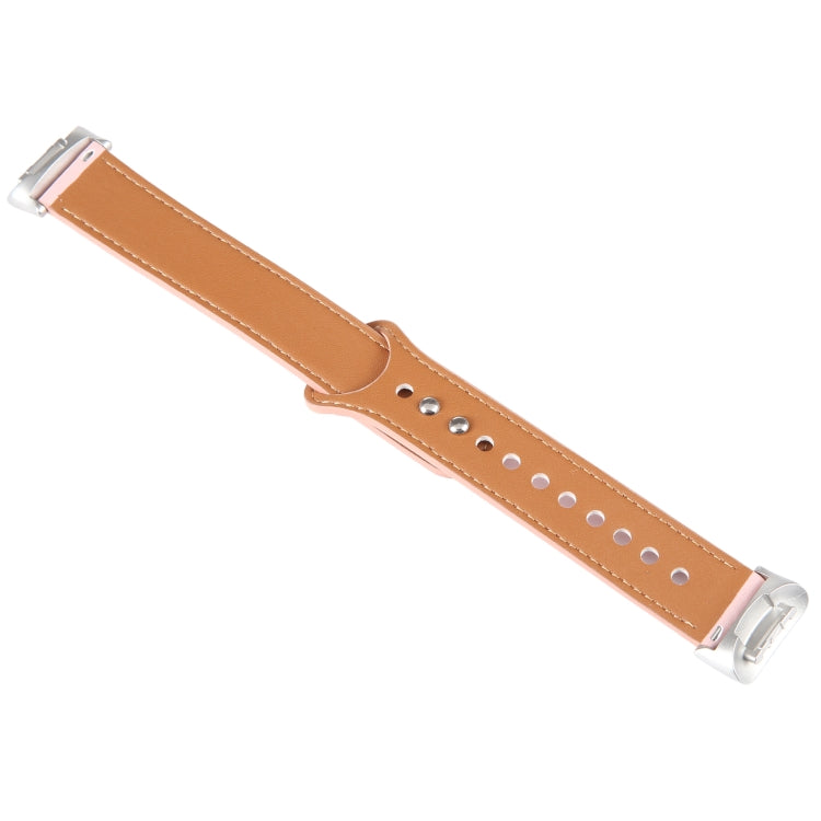 For Fitbit Charge 5 PU Leather Replacement Watch Band(Pink) - Watch Bands by PMC TechLife | Online Shopping South Africa | PMC TechLife | Buy Now Pay Later Mobicred