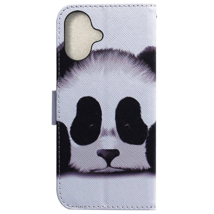 For iPhone 16 Plus Coloured Drawing Flip Leather Phone Case(Panda) - iPhone 16 Plus Cases by PMC Jewellery | Online Shopping South Africa | PMC Jewellery | Buy Now Pay Later Mobicred