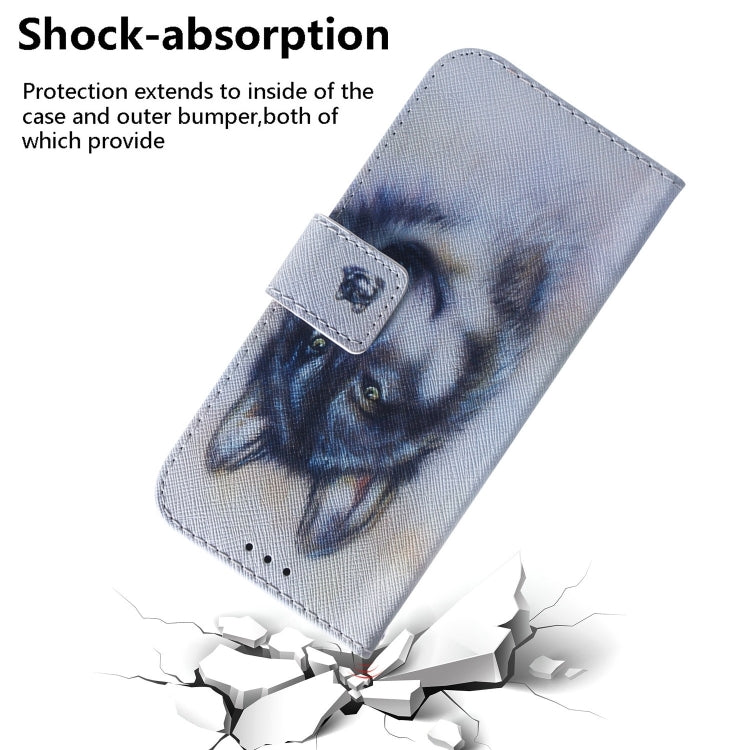 For iPhone 16 Pro Max Coloured Drawing Flip Leather Phone Case(White Wolf) - iPhone 16 Pro Max Cases by PMC TechLife | Online Shopping South Africa | PMC TechLife | Buy Now Pay Later Mobicred