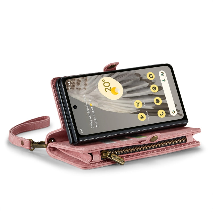 For Google Pixel Fold CaseMe 008 Detachable Multifunctional Retro Frosted Horizontal Flip Phone Leather Case with Zipper Wallet(Pink) - Google Cases by CaseMe | Online Shopping South Africa | PMC Jewellery | Buy Now Pay Later Mobicred