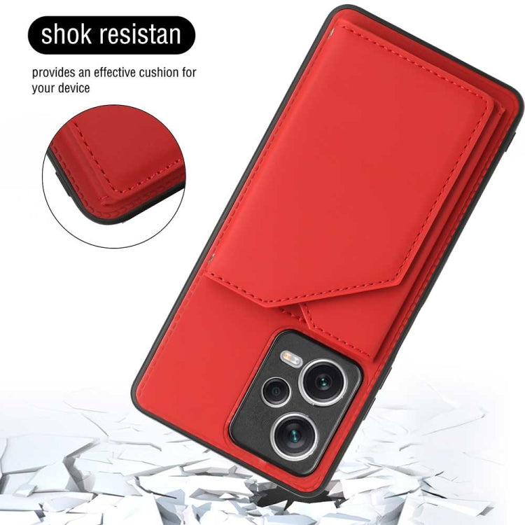 For Xiaomi Redmi Note 12 Pro 5G Skin Feel PU + TPU + PC Card Slots Phone Case(Red) - Xiaomi Cases by PMC Jewellery | Online Shopping South Africa | PMC Jewellery | Buy Now Pay Later Mobicred