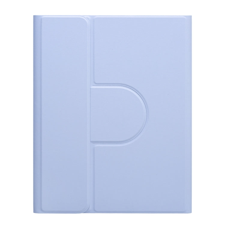 For iPad 10.2 2021 / Air 2019 Square Button 360 Degree Rotatable Bluetooth Keyboard Leather Case with Touchpad(Light Purple) - Universal by PMC TechLife | Online Shopping South Africa | PMC TechLife