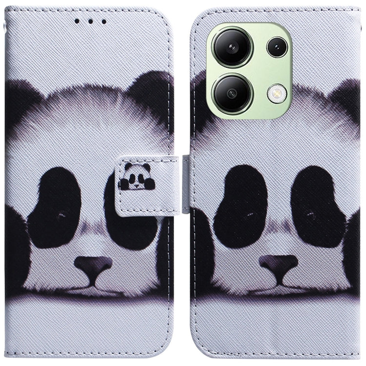 For Xiaomi Redmi Note 13 4G Global Coloured Drawing Flip Leather Phone Case(Panda) - Note 13 Cases by PMC Jewellery | Online Shopping South Africa | PMC Jewellery | Buy Now Pay Later Mobicred