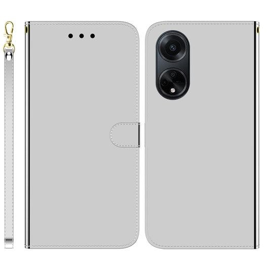 For OPPO A98 5G / F23 5G India Imitated Mirror Surface Leather Phone Case(Silver) - OPPO Cases by PMC Jewellery | Online Shopping South Africa | PMC Jewellery | Buy Now Pay Later Mobicred