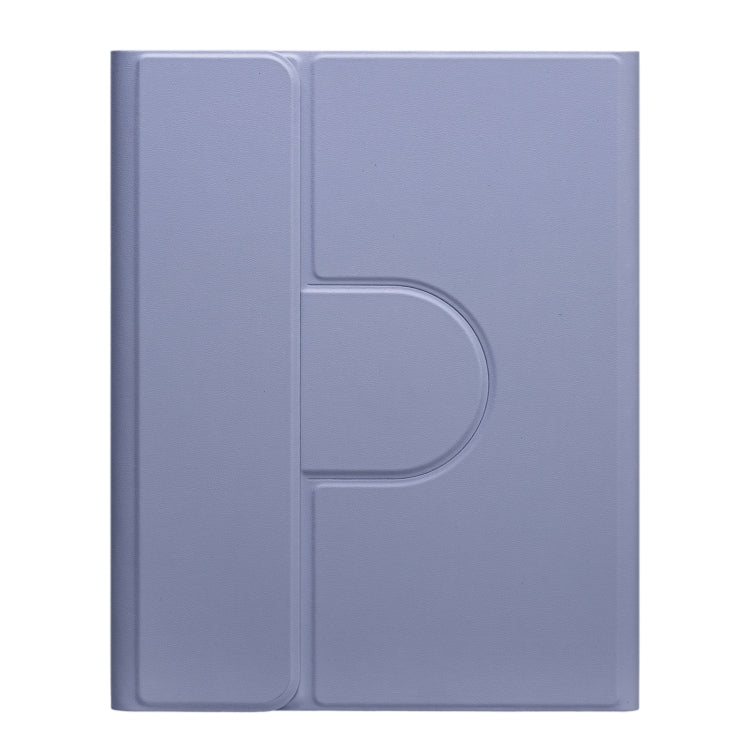 For iPad 10.2 2021 / Air 2019 Square Button 360 Degree Rotatable Bluetooth Keyboard Leather Case(Lavender Purple) - Universal by PMC TechLife | Online Shopping South Africa | PMC TechLife