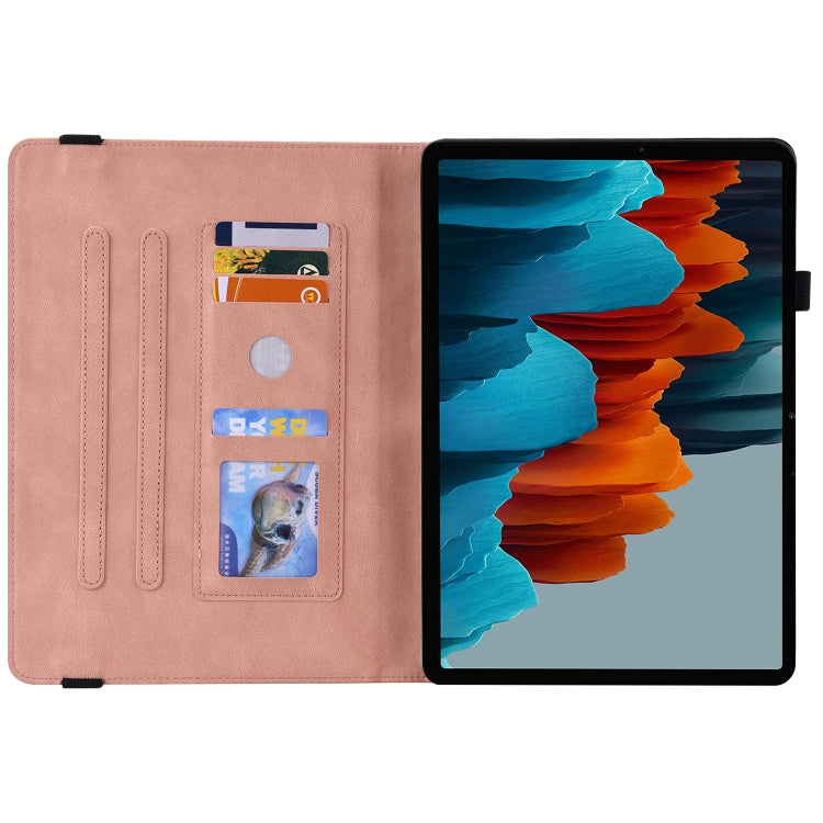 For Samsung Galaxy Tab S9 Butterfly Flower Embossed Leather Tablet Case(Rose Gold) - Galaxy Tab S9 Cases by PMC Jewellery | Online Shopping South Africa | PMC Jewellery | Buy Now Pay Later Mobicred