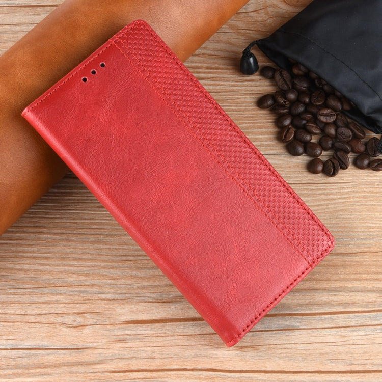 For Blackview A52 / A52 Pro Magnetic Buckle Retro Texture Leather Phone Case(Red) - More Brand by PMC TechLife | Online Shopping South Africa | PMC TechLife