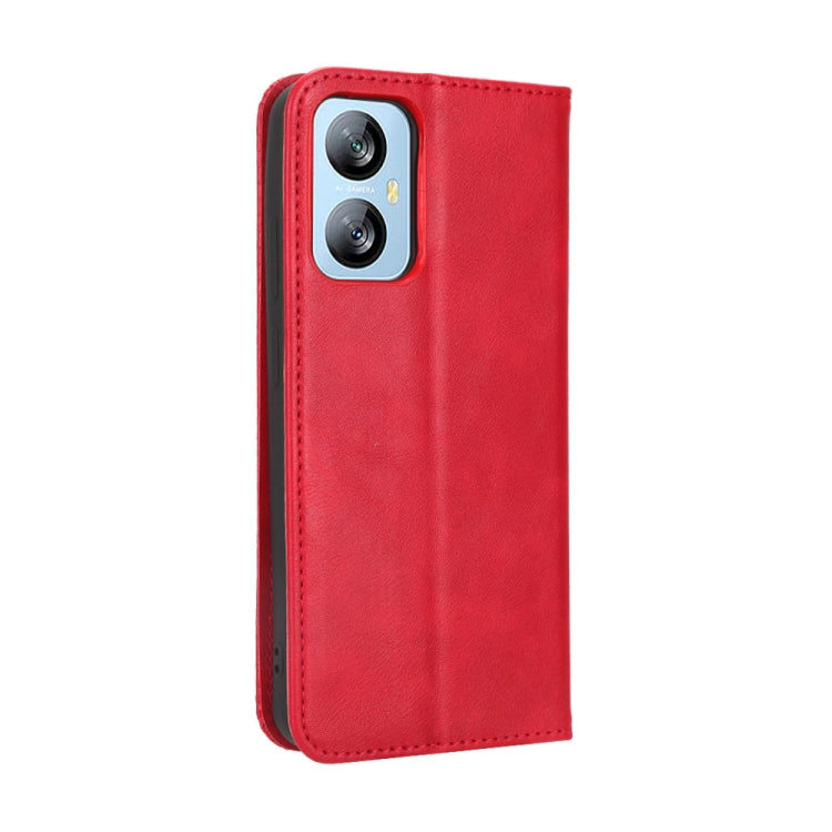 For Blackview A52 / A52 Pro Magnetic Buckle Retro Texture Leather Phone Case(Red) - More Brand by PMC Jewellery | Online Shopping South Africa | PMC Jewellery