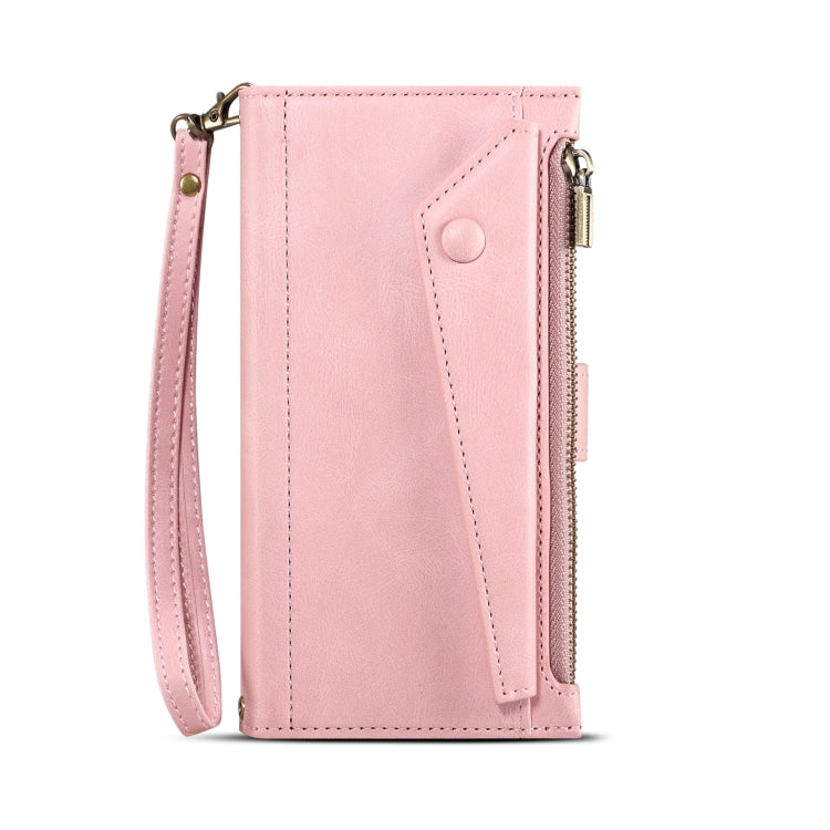 For iPhone 15 ESEBLE Retro Frosted RFID Flip Leather Phone Case(Rose Gold) - free shipping - PMC Jewellery - Order now!