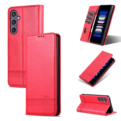 For Samsung Galaxy S24 5G AZNS Magnetic Calf Texture Flip Leather Phone Case(Red) - Galaxy S24 5G Cases by AZNS | Online Shopping South Africa | PMC Jewellery | Buy Now Pay Later Mobicred