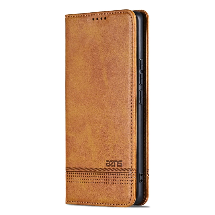 For Samsung Galaxy S24 5G AZNS Magnetic Calf Texture Flip Leather Phone Case(Light Brown) - Galaxy S24 5G Cases by AZNS | Online Shopping South Africa | PMC Jewellery | Buy Now Pay Later Mobicred