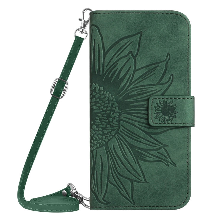 For Google Pixel 9 Skin Feel Sun Flower Embossed Flip Leather Phone Case with Lanyard(Green) - Google Cases by PMC Jewellery | Online Shopping South Africa | PMC Jewellery | Buy Now Pay Later Mobicred