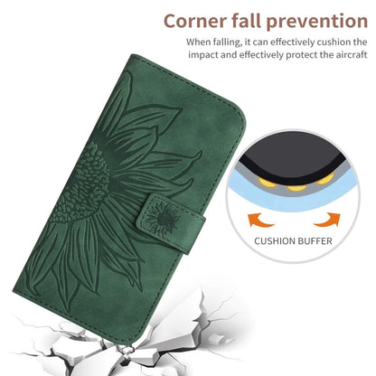 For Google Pixel 9 Skin Feel Sun Flower Embossed Flip Leather Phone Case with Lanyard(Green) - Google Cases by PMC Jewellery | Online Shopping South Africa | PMC Jewellery | Buy Now Pay Later Mobicred