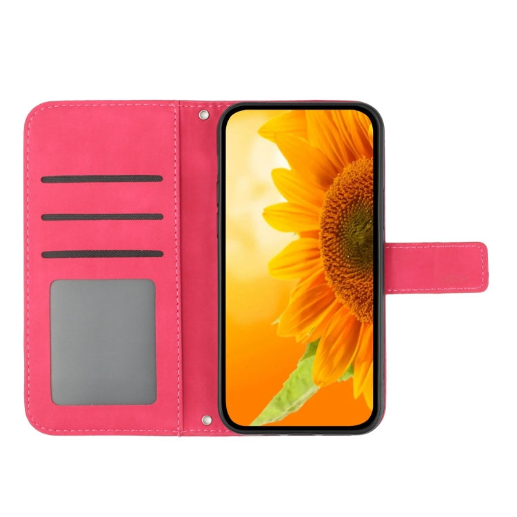 For Google Pixel 9 Skin Feel Sun Flower Embossed Flip Leather Phone Case with Lanyard(Rose Red) - Google Cases by PMC Jewellery | Online Shopping South Africa | PMC Jewellery | Buy Now Pay Later Mobicred