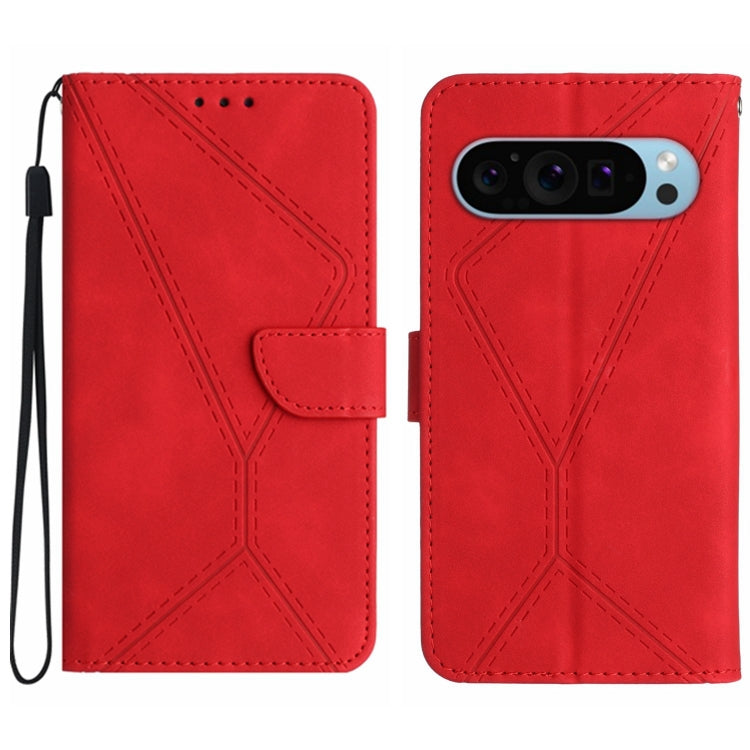 For Google Pixel 9 Pro Stitching Embossed Leather Phone Case(Red) - free shipping - PMC TechLife - Order now!