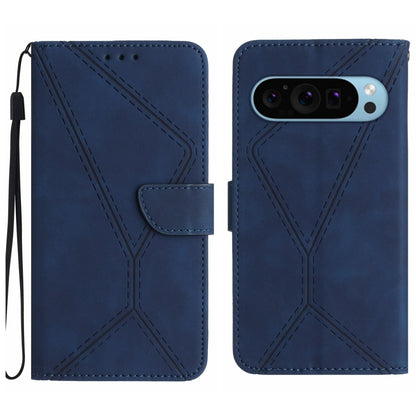 For Google Pixel 9 Pro Stitching Embossed Leather Phone Case(Blue) - Google Cases by PMC Jewellery | Online Shopping South Africa | PMC Jewellery | Buy Now Pay Later Mobicred