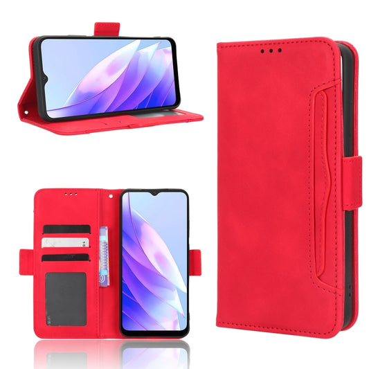 For Blackview A52 / A52 Pro Skin Feel Calf Texture Card Slots Leather Phone Case(Red) - More Brand by PMC Jewellery | Online Shopping South Africa | PMC Jewellery