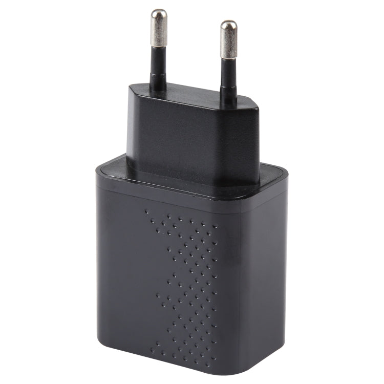 LZ-105PD 25W USB-C / Type-C Ports Dot Pattern Travel Charger, EU Plug(Black) - USB Charger by PMC Jewellery | Online Shopping South Africa | PMC Jewellery | Buy Now Pay Later Mobicred