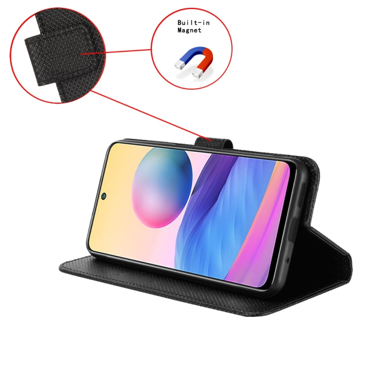For Blackview A52 / A52 Pro Diamond Texture Leather Phone Case(Black) - More Brand by PMC TechLife | Online Shopping South Africa | PMC TechLife