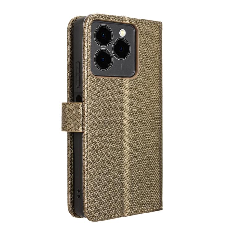 For Ulefone Note 20 Pro Diamond Texture Leather Phone Case(Brown) - Ulefone Cases by PMC TechLife | Online Shopping South Africa | PMC TechLife | Buy Now Pay Later Mobicred