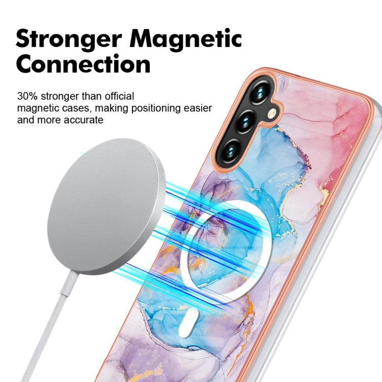 For Samsung Galaxy A54 5G Marble Pattern Dual-side IMD Magsafe TPU Phone Case(Blue Marble) - Galaxy Phone Cases by PMC Jewellery | Online Shopping South Africa | PMC Jewellery