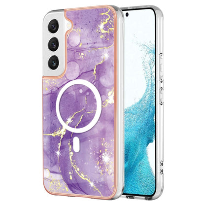 For Samsung Galaxy S23 5G Marble Pattern Dual-side IMD Magsafe TPU Phone Case(Purple 002) - Galaxy S23 5G Cases by PMC Jewellery | Online Shopping South Africa | PMC Jewellery