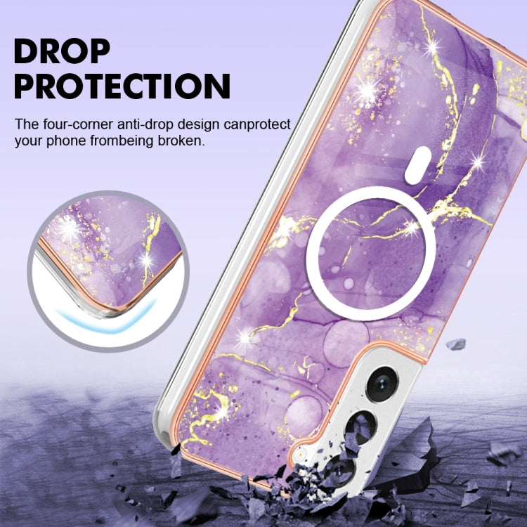 For Samsung Galaxy S23 5G Marble Pattern Dual-side IMD Magsafe TPU Phone Case(Purple 002) - Galaxy S23 5G Cases by PMC Jewellery | Online Shopping South Africa | PMC Jewellery