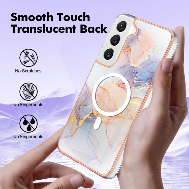 For Samsung Galaxy S23+ 5G Marble Pattern Dual-side IMD Magsafe TPU Phone Case(White Marble) - Galaxy S23+ 5G Cases by PMC Jewellery | Online Shopping South Africa | PMC Jewellery