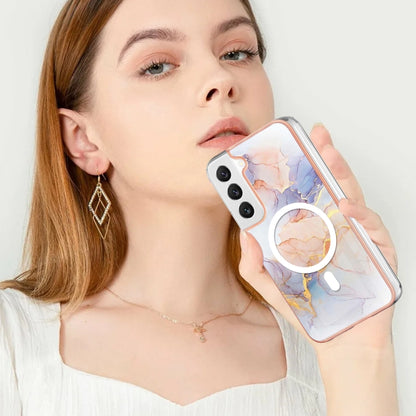 For Samsung Galaxy S23+ 5G Marble Pattern Dual-side IMD Magsafe TPU Phone Case(White Marble) - Galaxy S23+ 5G Cases by PMC Jewellery | Online Shopping South Africa | PMC Jewellery