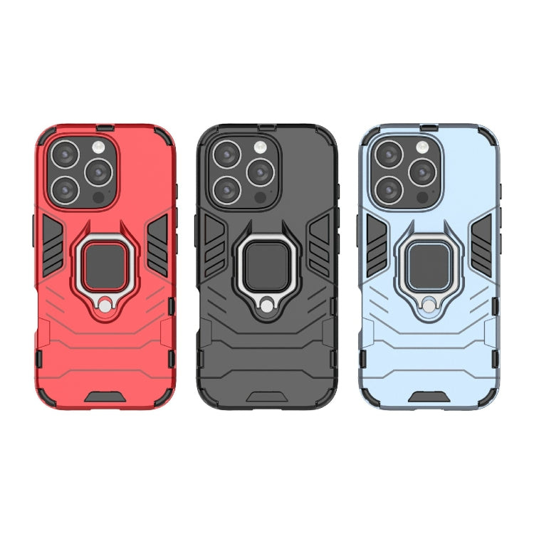 For iPhone 16 Pro Shockproof PC + TPU Holder Phone Case(Red) - iPhone 16 Pro Cases by PMC TechLife | Online Shopping South Africa | PMC TechLife | Buy Now Pay Later Mobicred