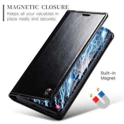 For Samsung Galaxy S23 FE CaseMe-003 PU + PC Business Style Crazy Horse Texture Leather Phone Case(Black) - Galaxy S23 FE 5G Cases by CaseMe | Online Shopping South Africa | PMC Jewellery | Buy Now Pay Later Mobicred