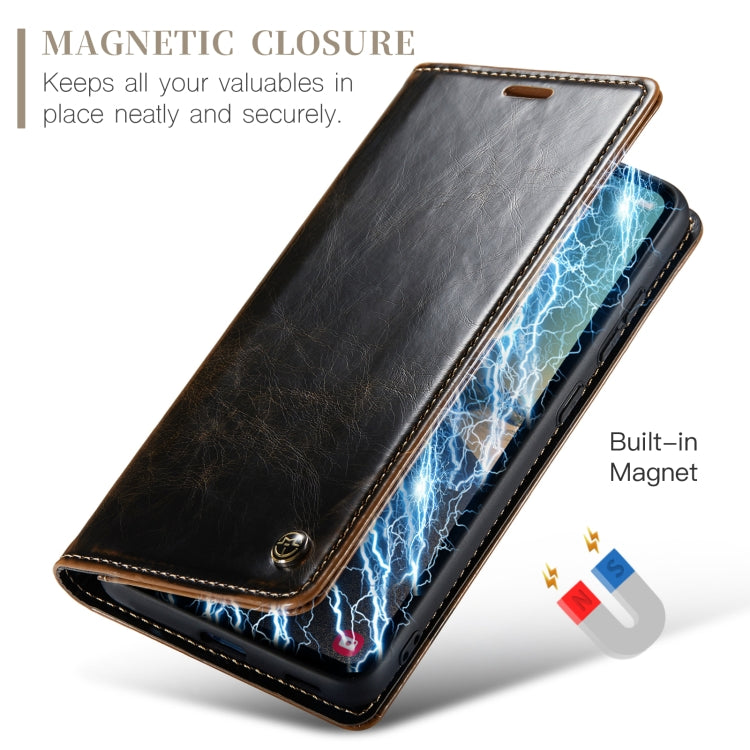 For Samsung Galaxy S23 FE CaseMe-003 PU + PC Business Style Crazy Horse Texture Leather Phone Case(Coffee) - Galaxy S23 FE 5G Cases by CaseMe | Online Shopping South Africa | PMC Jewellery | Buy Now Pay Later Mobicred