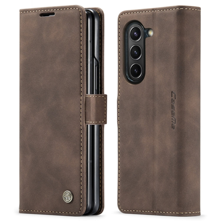 For Samsung Galaxy Z Fold5 CaseMe-013 Multifunctional Retro Frosted Leather Phone Case(Coffee) - Galaxy Z Fold5 Cases by CaseMe | Online Shopping South Africa | PMC Jewellery | Buy Now Pay Later Mobicred