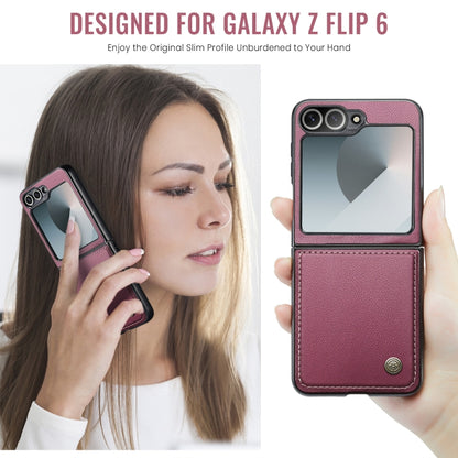 For Samsung Galaxy Z Flip6 5G CaseMe 023 Butterfly Buckle Litchi Texture RFID Anti-theft Leather Phone Case(Wine Red) - Galaxy Z Flip6 5G Cases by CaseMe | Online Shopping South Africa | PMC Jewellery | Buy Now Pay Later Mobicred