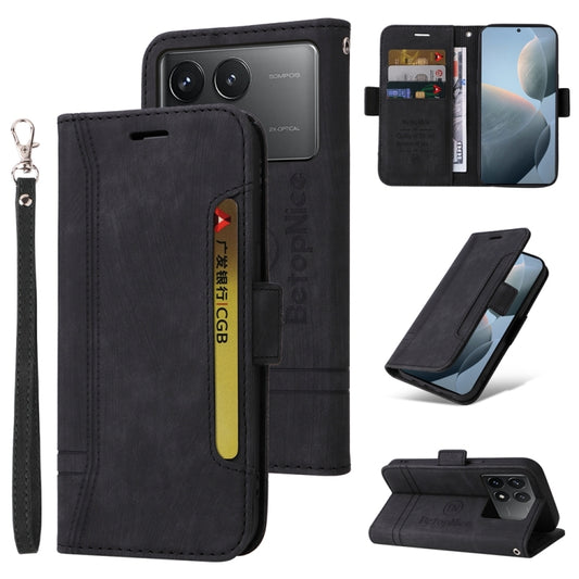 For Xiaomi Redmi K70 / K70 Pro 5G BETOPNICE Dual-side Buckle Leather Phone Case(Black) - K70 Cases by BETOPNICE | Online Shopping South Africa | PMC Jewellery | Buy Now Pay Later Mobicred