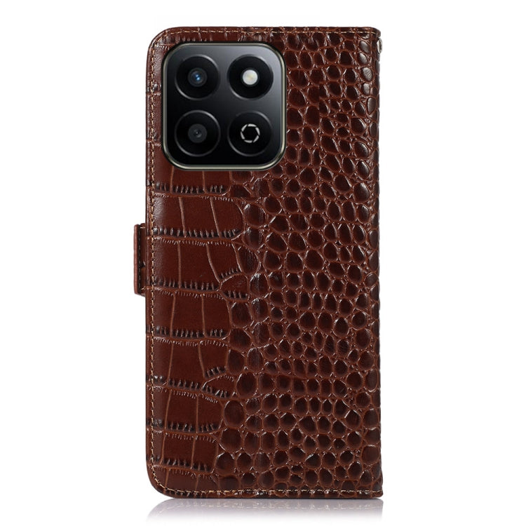 For Honor Play 60 Plus / 200 Smart Crocodile Top Layer Cowhide Leather Phone Case(Brown) - Honor Cases by PMC TechLife | Online Shopping South Africa | PMC TechLife | Buy Now Pay Later Mobicred