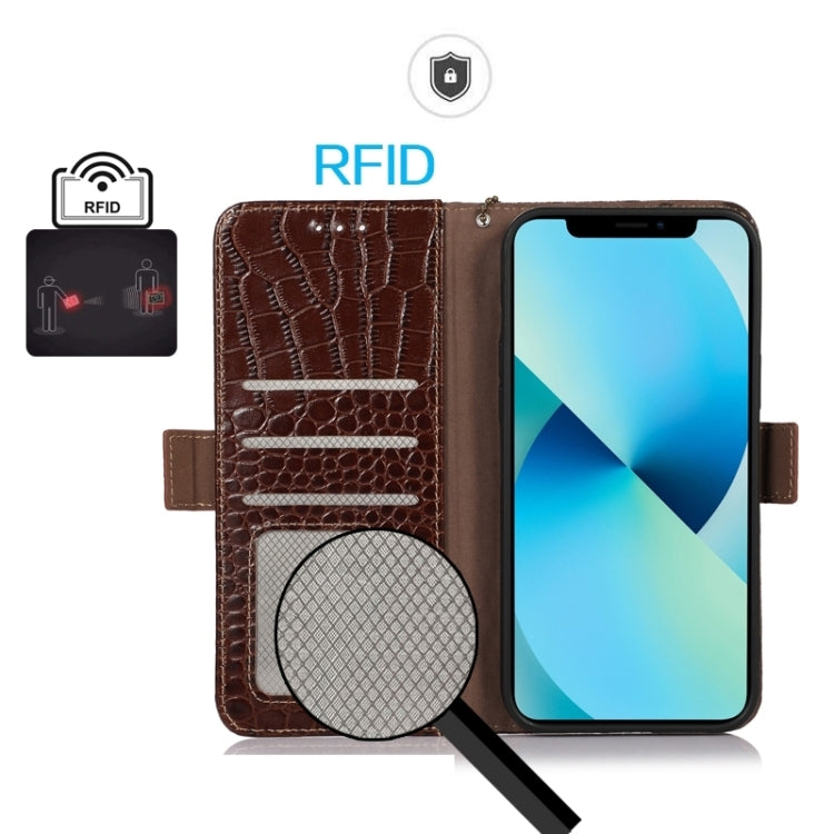 For Honor Play 60 Plus / 200 Smart Crocodile Top Layer Cowhide Leather Phone Case(Brown) - Honor Cases by PMC TechLife | Online Shopping South Africa | PMC TechLife | Buy Now Pay Later Mobicred